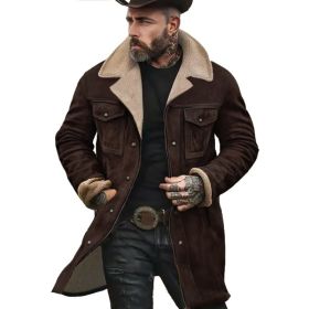 Suede Multicolor Jacket Multi-pocket Zipper (Option: 5183 coffee brown solid color-3XL)