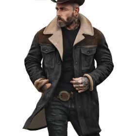 Suede Multicolor Jacket Multi-pocket Zipper (Option: Black coffee-M)