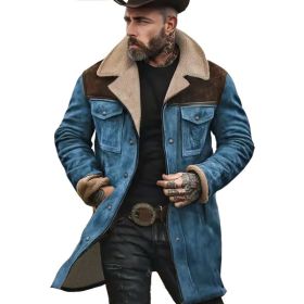 Suede Multicolor Jacket Multi-pocket Zipper (Option: Blue coffee-S)