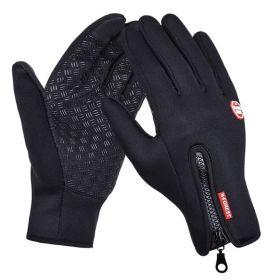 Hot Winter Gloves For Men Women Touchscreen Warm Outdoor Cycling Driving Motorcycle Cold Gloves Windproof Non-Slip Womens Gloves (Color: Black, Gloves Size: XL)