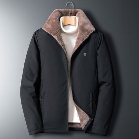 Aulemen Men Winter Jacket Windproof Warm Coat Men's Casual Men Autumn Brand Outwear New Fashion Outdoor Thick Fleece Jacket Man (Color: Black, size: XXXL(80-87.5Kg))