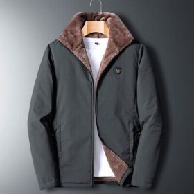 Aulemen Men Winter Jacket Windproof Warm Coat Men's Casual Men Autumn Brand Outwear New Fashion Outdoor Thick Fleece Jacket Man (Color: Gray, size: XL(60-67.5Kg))