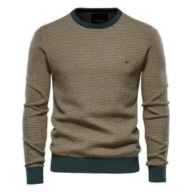 Men's Slim Fit Sweater Casual Knitted Solid Sweaters (Color: green, size: 3XL)