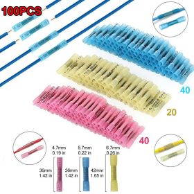 200/100PCS Heat Shrink Butt Wire Splice Connectors Seal Crimp Terminals USA (Package: 100PCS)