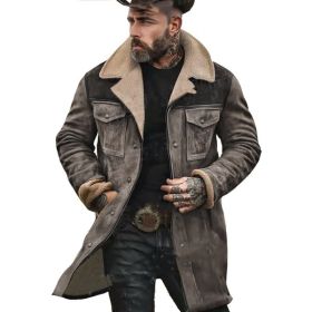 Suede Multicolor Jacket Multi-pocket Zipper (Option: Gray-2XL)